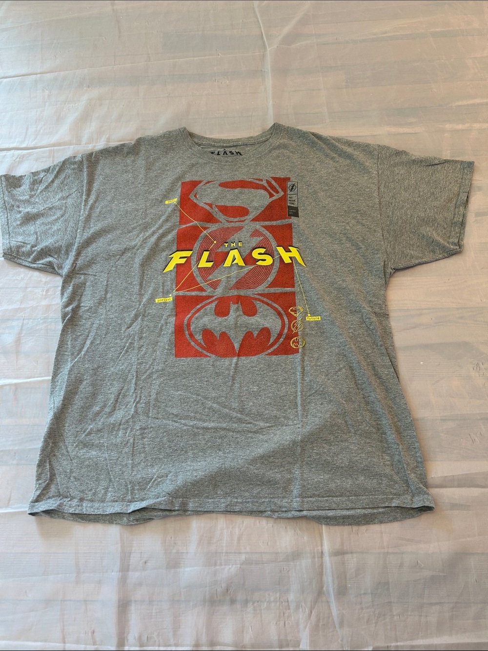 The Flash Logo Graphic Tee - Gray with Red & Yellow Print